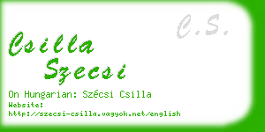 csilla szecsi business card