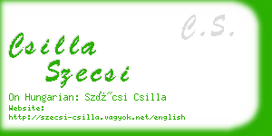 csilla szecsi business card